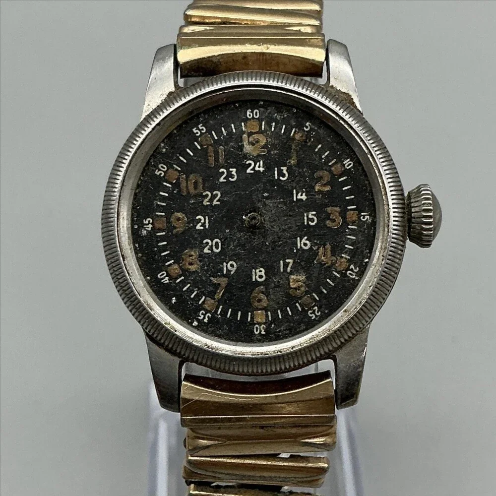 Vintage Waltham Type A-17 Military Mens Watch 31mm Manual For Parts Not Running